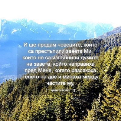 Picture 05 - Еремия 34:18 BULG - И ще предам човеците, които - Bible Verse Picture