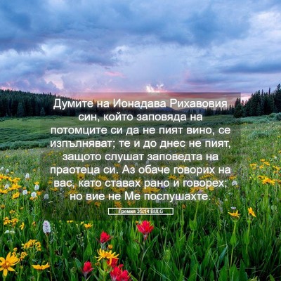 Picture 05 - Еремия 35:14 BULG - Думите на Ионадава - Bible Verse Picture