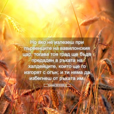 Picture 05 - Еремия 38:18 BULG - Но ако не излезеш при - Bible Verse Picture