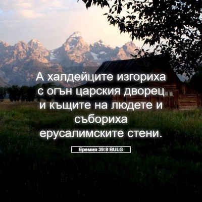 Picture 05 - Еремия 39:8 BULG - А халдейците изгориха с - Bible Verse Picture