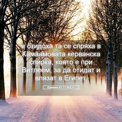 Picture 05 - Еремия 41:17 BULG - и отидоха та се спряха в - Bible Verse Picture