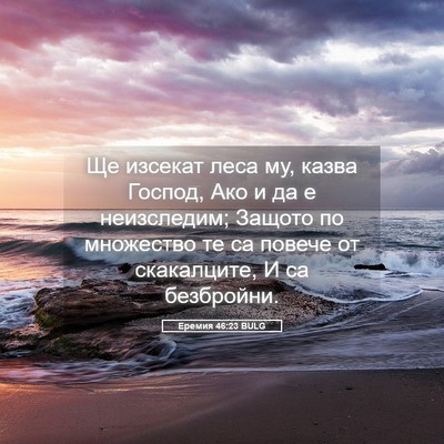 Picture 05 - Еремия 46:23 BULG - Ще изсекат леса му, казва - Bible Verse Picture