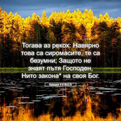 Picture 05 - Еремия 5:4 BULG - Тогава аз рекох: Навярно - Bible Verse Picture