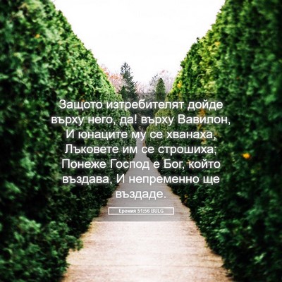 Picture 05 - Еремия 51:56 BULG - Защото изтребителят дойде - Bible Verse Picture