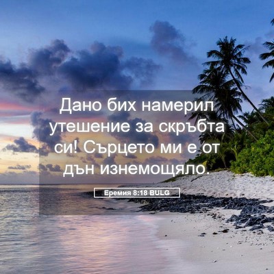 Picture 05 - Еремия 8:18 BULG - Дано бих намерил утешение - Bible Verse Picture