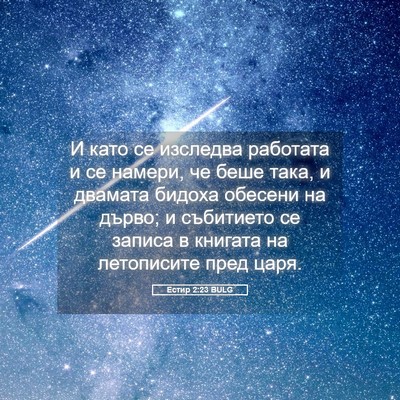 Picture 05 - Естир 2:23 BULG - И като се изследва - Bible Verse Picture