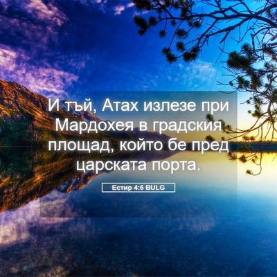 Picture 05 - Естир 4:6 BULG - И тъй, Атах излезе при - Bible Verse Picture