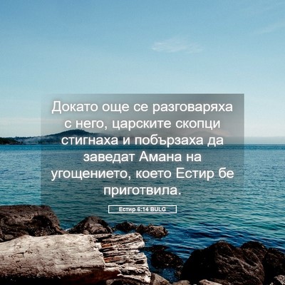 Picture 05 - Естир 6:14 BULG - Докато още се разговаряха - Bible Verse Picture