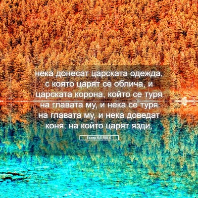 Picture 05 - Естир 6:8 BULG - нека донесат царската - Bible Verse Picture