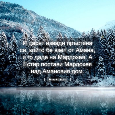 Picture 05 - Естир 8:2 BULG - И царят извади пръстена си, - Bible Verse Picture