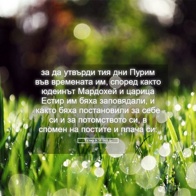 Picture 05 - Естир 9:31 BULG - за да утвърди тия дни Пурим - Bible Verse Picture