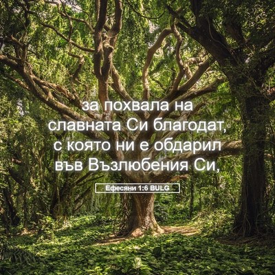 Picture 05 - Ефесяни 1:6 BULG - за похвала на славната Си - Bible Verse Picture
