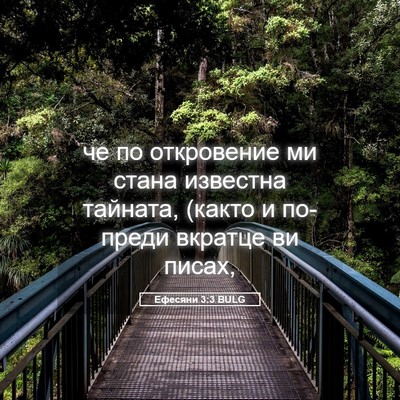 Picture 05 - Ефесяни 3:3 BULG - че по откровение ми стана - Bible Verse Picture