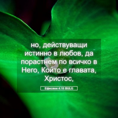 Picture 05 - Ефесяни 4:15 BULG - но, действуващи истинно в - Bible Verse Picture