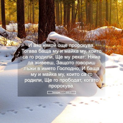 Picture 05 - Захария 13:3 BULG - И ако някой още пророкува, - Bible Verse Picture
