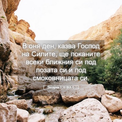 Picture 05 - Захария 3:10 BULG - В оня ден, казва Господ на - Bible Verse Picture