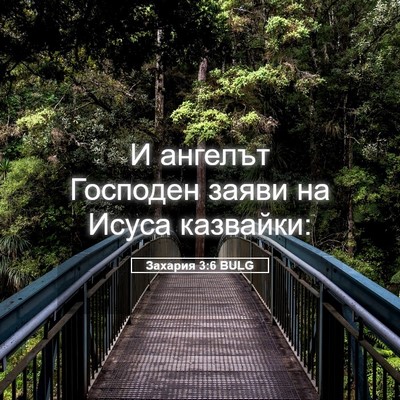 Picture 05 - Захария 3:6 BULG - И ангелът Господен заяви - Bible Verse Picture