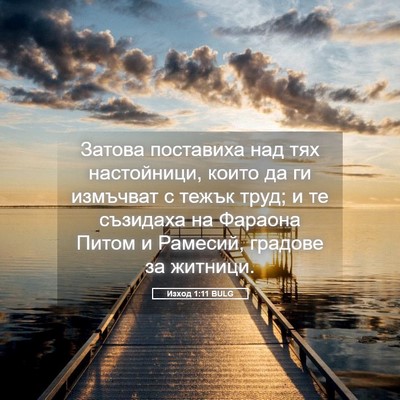 Picture 05 - Изход 1:11 BULG - Затова поставиха над тях - Bible Verse Picture
