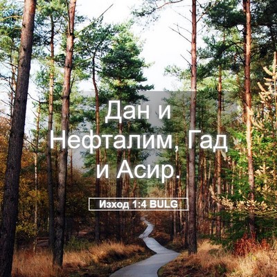 Picture 05 - Изход 1:4 BULG - Дан и Нефталим, Гад и - Bible Verse Picture