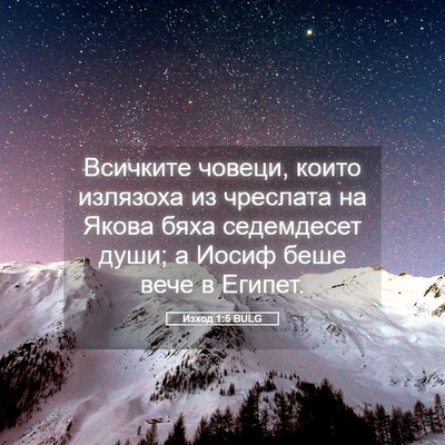Picture 05 - Изход 1:5 BULG - Всичките човеци, които - Bible Verse Picture