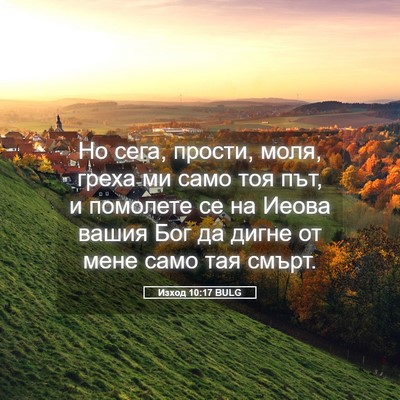 Picture 05 - Изход 10:17 BULG - Но сега, прости, моля, греха - Bible Verse Picture