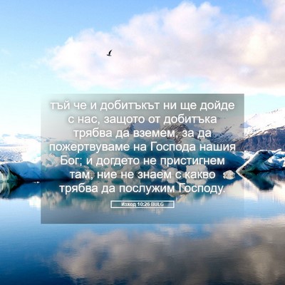 Picture 05 - Изход 10:26 BULG - тъй че и добитъкът ни ще - Bible Verse Picture