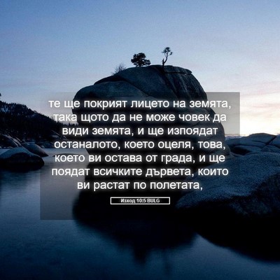 Picture 05 - Изход 10:5 BULG - те ще покрият лицето на - Bible Verse Picture