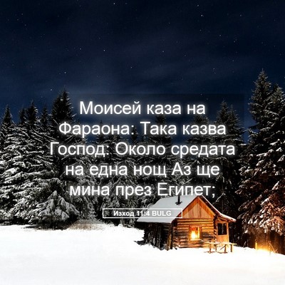Picture 05 - Изход 11:4 BULG - Моисей каза на Фараона: - Bible Verse Picture