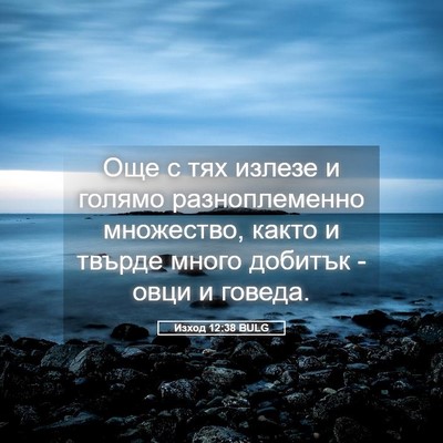 Picture 05 - Изход 12:38 BULG - Още с тях излезе и голямо - Bible Verse Picture