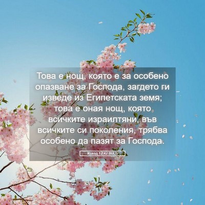 Picture 05 - Изход 12:42 BULG - Това е нощ, която е за - Bible Verse Picture