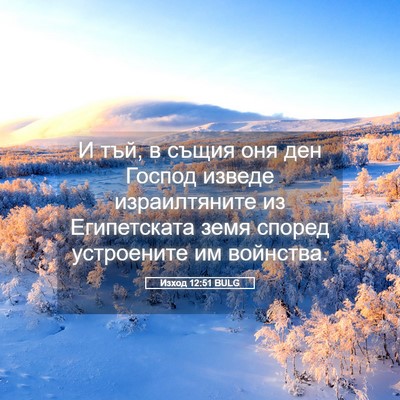 Picture 05 - Изход 12:51 BULG - И тъй, в същия оня ден - Bible Verse Picture