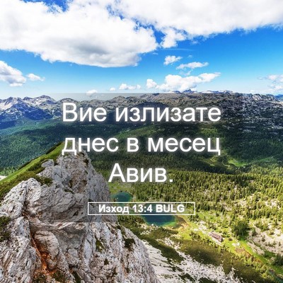 Picture 05 - Изход 13:4 BULG - Вие излизате днес в месец - Bible Verse Picture