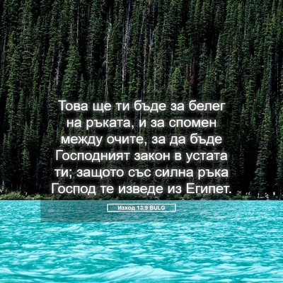 Picture 05 - Изход 13:9 BULG - Това ще ти бъде за белег на - Bible Verse Picture