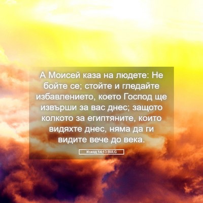 Picture 05 - Изход 14:13 BULG - А Моисей каза на людете: Не - Bible Verse Picture