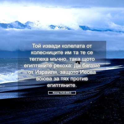 Picture 05 - Изход 14:25 BULG - Той извади колелата от - Bible Verse Picture