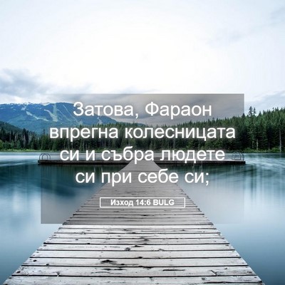 Picture 05 - Изход 14:6 BULG - Затова, Фараон впрегна - Bible Verse Picture