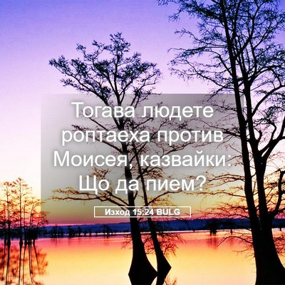 Picture 05 - Изход 15:24 BULG - Тогава людете роптаеха - Bible Verse Picture