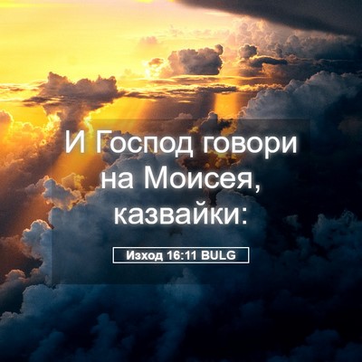 Picture 05 - Изход 16:11 BULG - И Господ говори на Моисея, - Bible Verse Picture