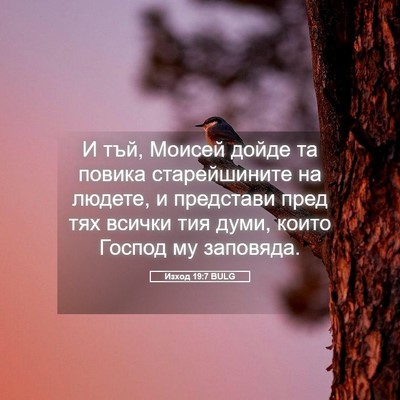 Picture 05 - Изход 19:7 BULG - И тъй, Моисей дойде та - Bible Verse Picture