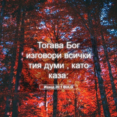 Picture 05 - Изход 20:1 BULG - Тогава Бог изговори всички - Bible Verse Picture