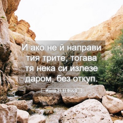 Picture 05 - Изход 21:11 BULG - И ако не й направи тия - Bible Verse Picture