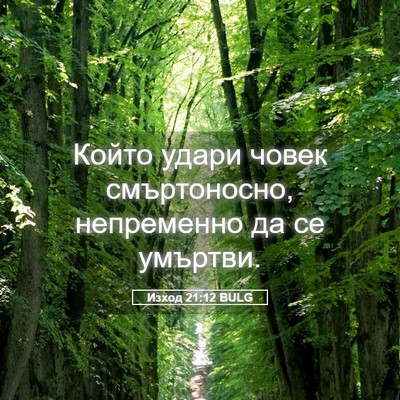 Picture 05 - Изход 21:12 BULG - Който удари човек - Bible Verse Picture