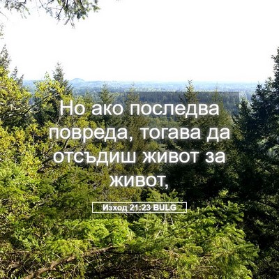 Picture 05 - Изход 21:23 BULG - Но ако последва повреда, - Bible Verse Picture