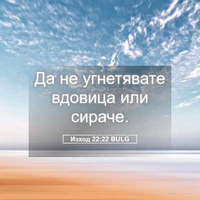 Picture 05 - Изход 22:22 BULG - Да не угнетявате вдовица - Bible Verse Picture