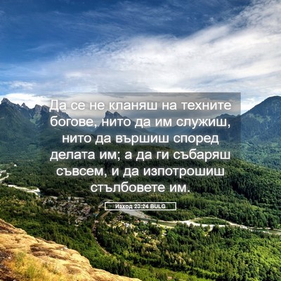 Picture 05 - Изход 23:24 BULG - Да се не кланяш на техните - Bible Verse Picture