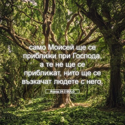 Picture 05 - Изход 24:2 BULG - само Моисей ще се приближи - Bible Verse Picture