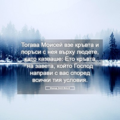 Picture 05 - Изход 24:8 BULG - Тогава Моисей взе кръвта и - Bible Verse Picture