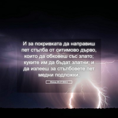 Picture 05 - Изход 26:37 BULG - И за покривката да - Bible Verse Picture