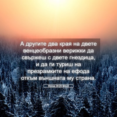Picture 05 - Изход 28:25 BULG - А другите два края на двете - Bible Verse Picture