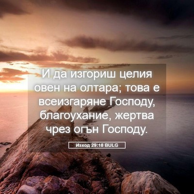 Picture 05 - Изход 29:18 BULG - И да изгориш целия овен на - Bible Verse Picture